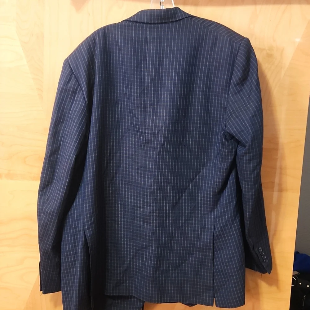 Luciano Barbera Made In Italy Silk And Wool Blazer Size 56/6/r Dark Blue…